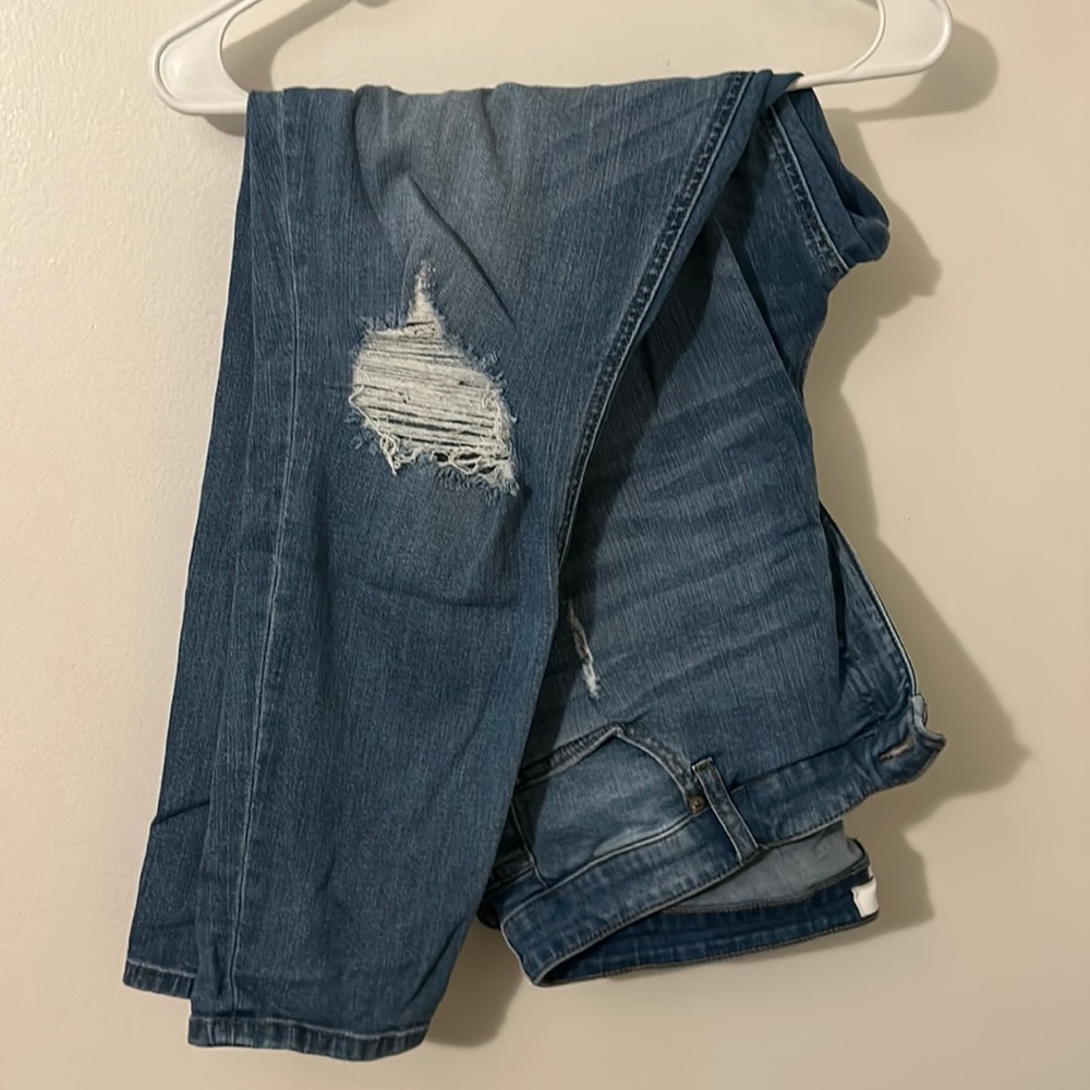 Skinny distressed light wash jeans